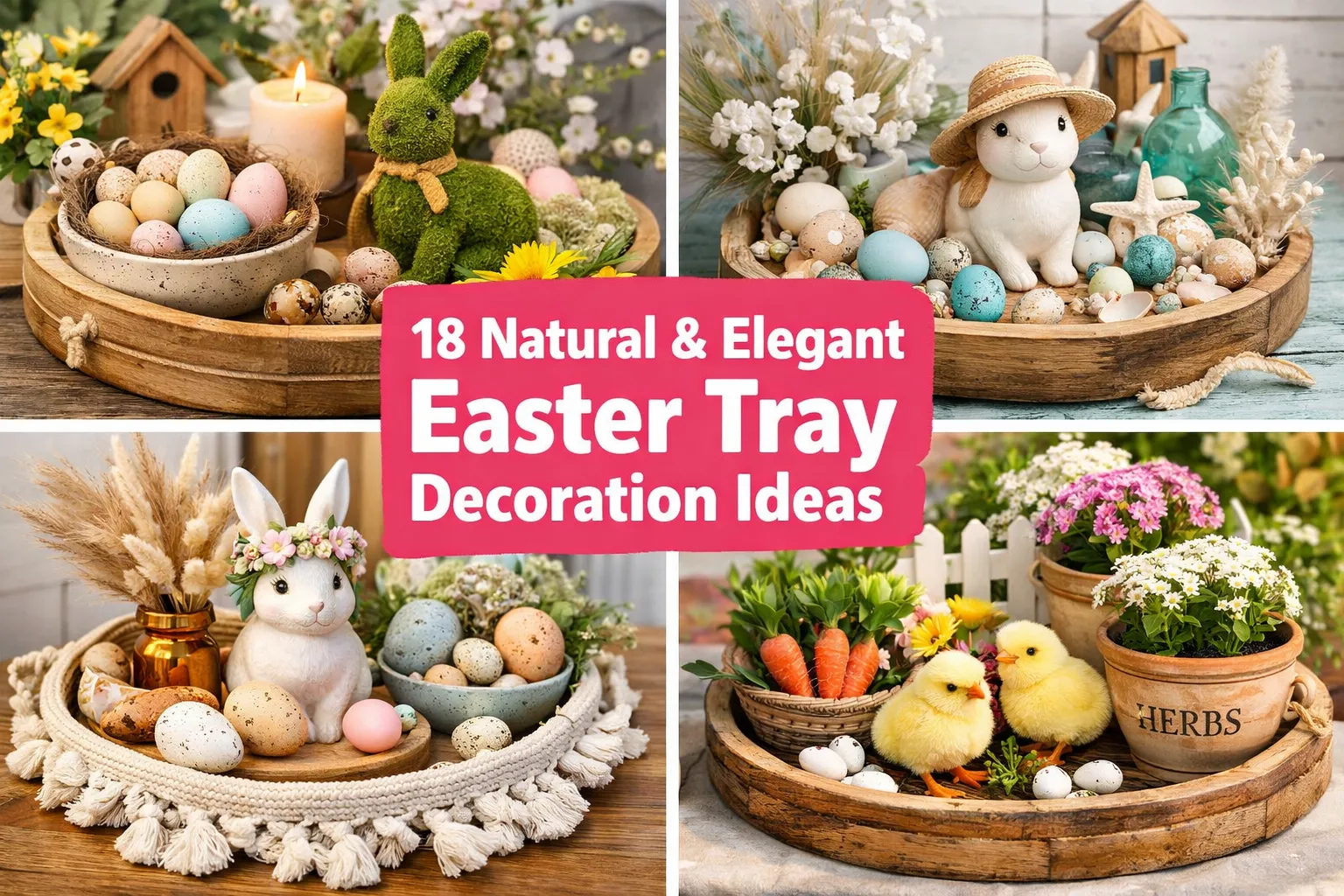 18 Natural & Elegant Easter Tray Decoration Ideas for a Charming Spring Home