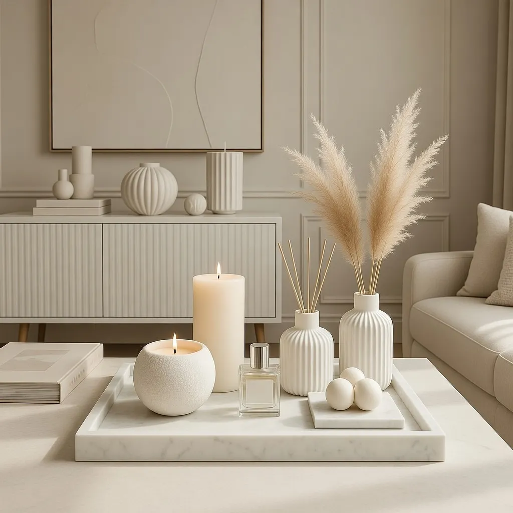 All-White Soft & Dreamy coffee table decor ideas