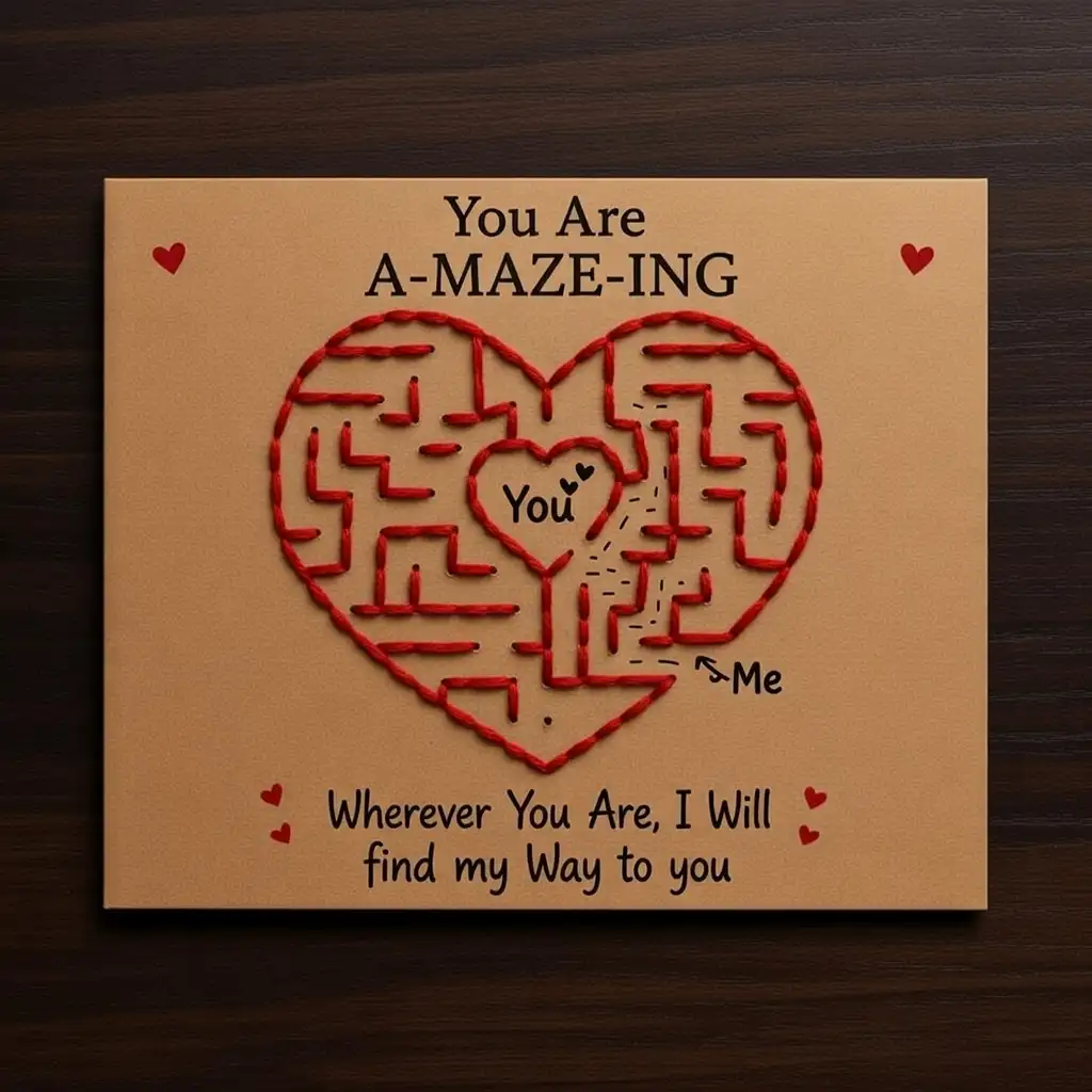 Amazing Maze Heart DIY Valentine's Day Card