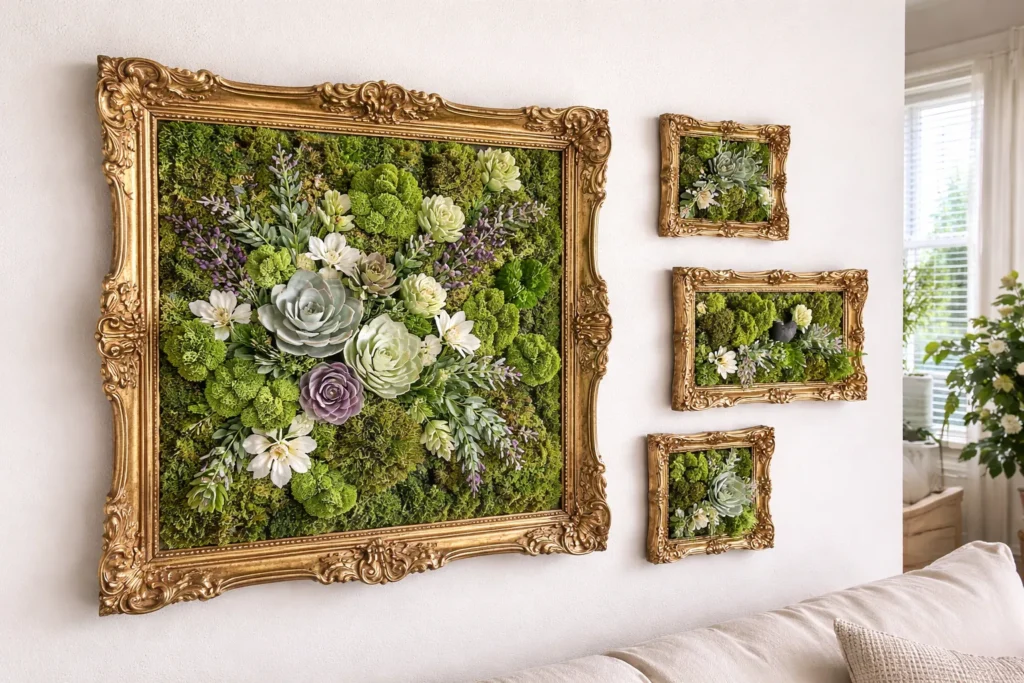 Baroque Frame with Plants and Flowers: A Luxurious Touch for Your Home Décor