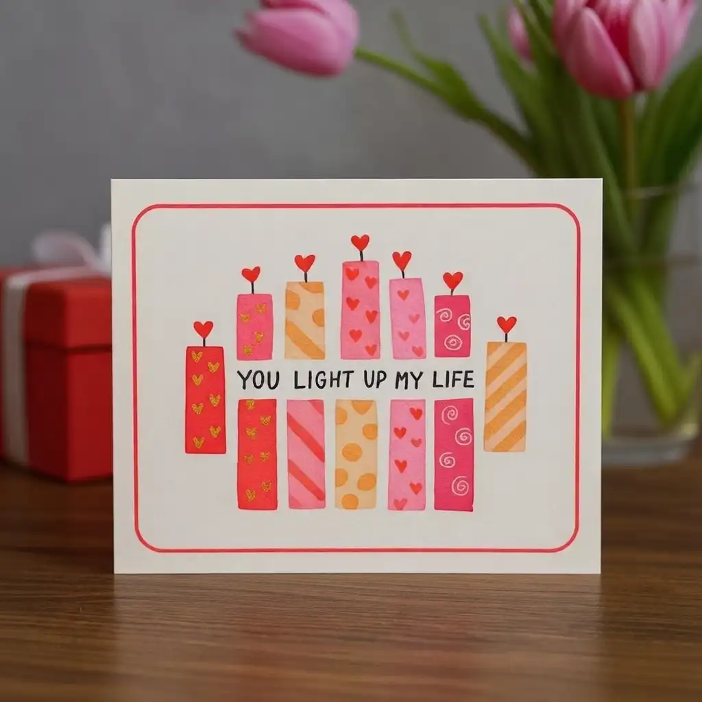 Candle Themed Birthday Wish Card
