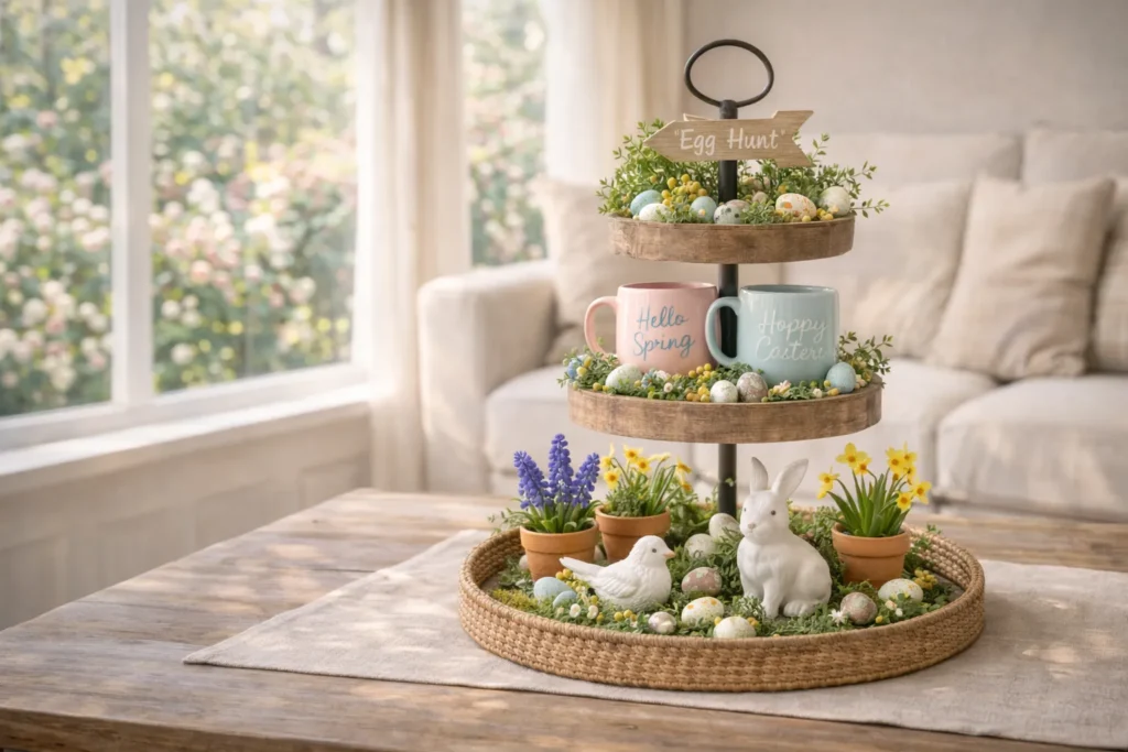 Creative Easter Tiered Tray Decor for Spring