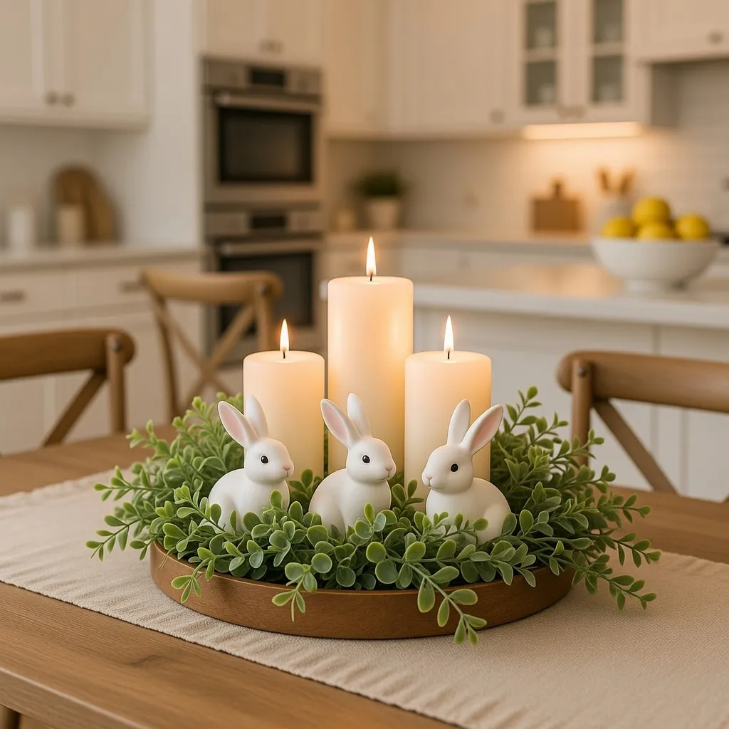 Eucalyptus and Cream Candle Nest
