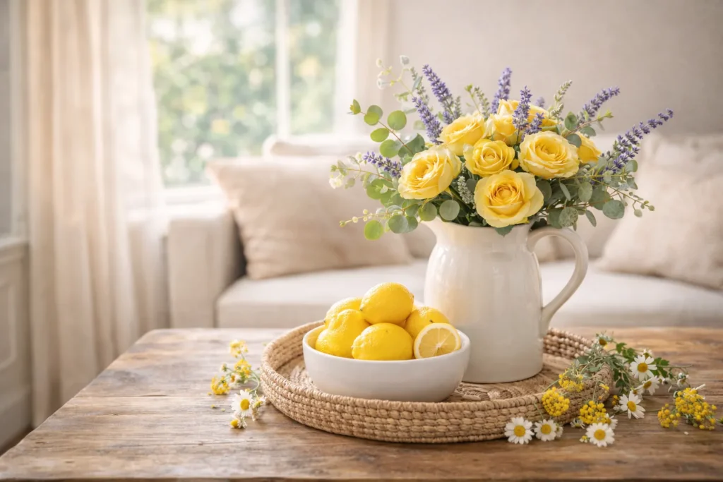 Fresh Lemon Spring Tray Decor for a Sunny Home
