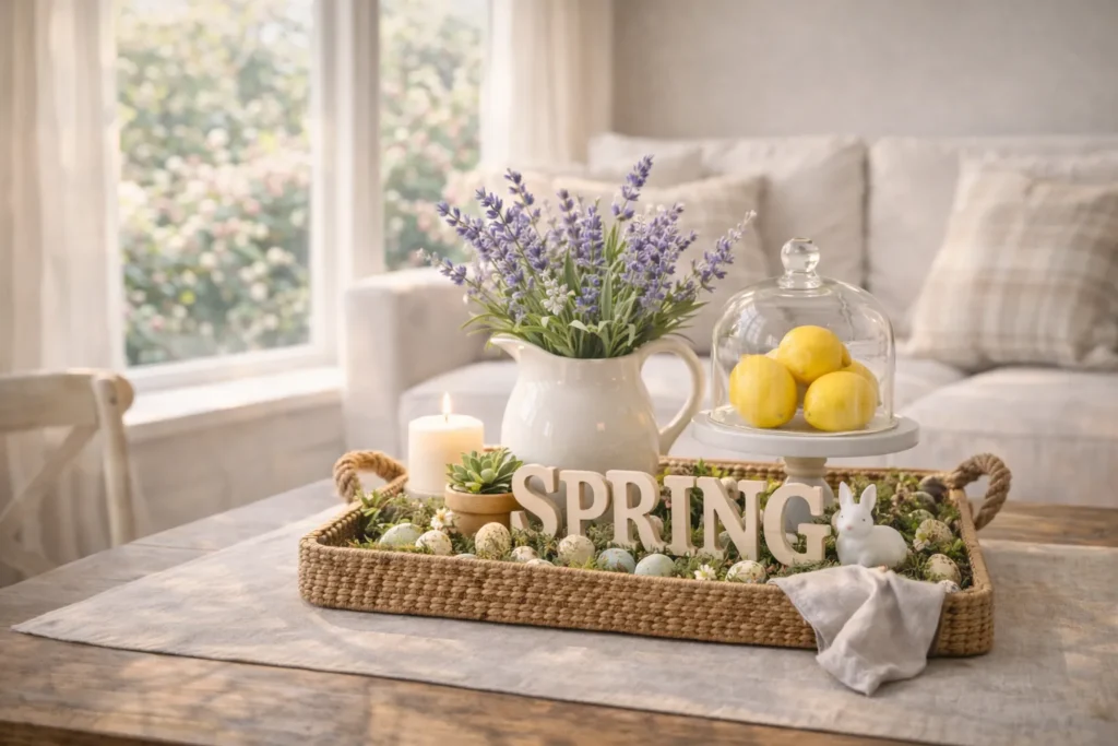 Fresh Spring Tray Decor with Lavender & Lemons