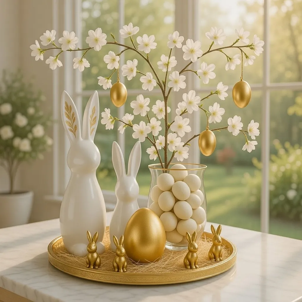 Golden Fairy Tale Tray Easter tray decoration ideas