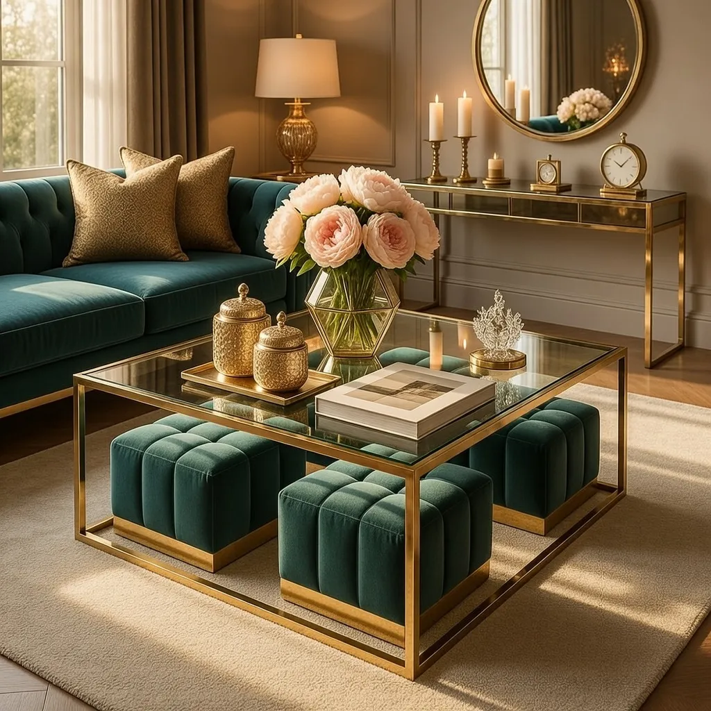 Luxe Gold Accents Done Right coffee table decor ideas