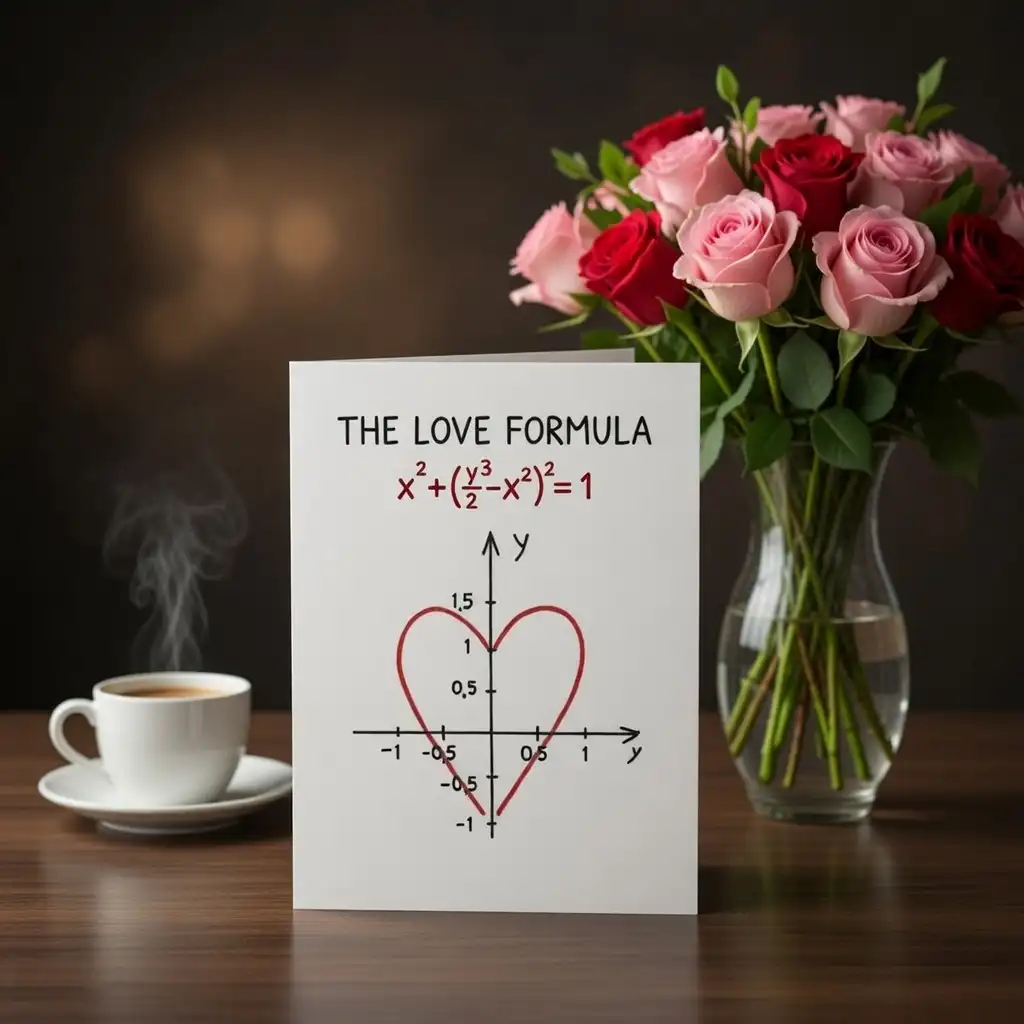 Math Nerd Heart Equation Geeky Valentine Card