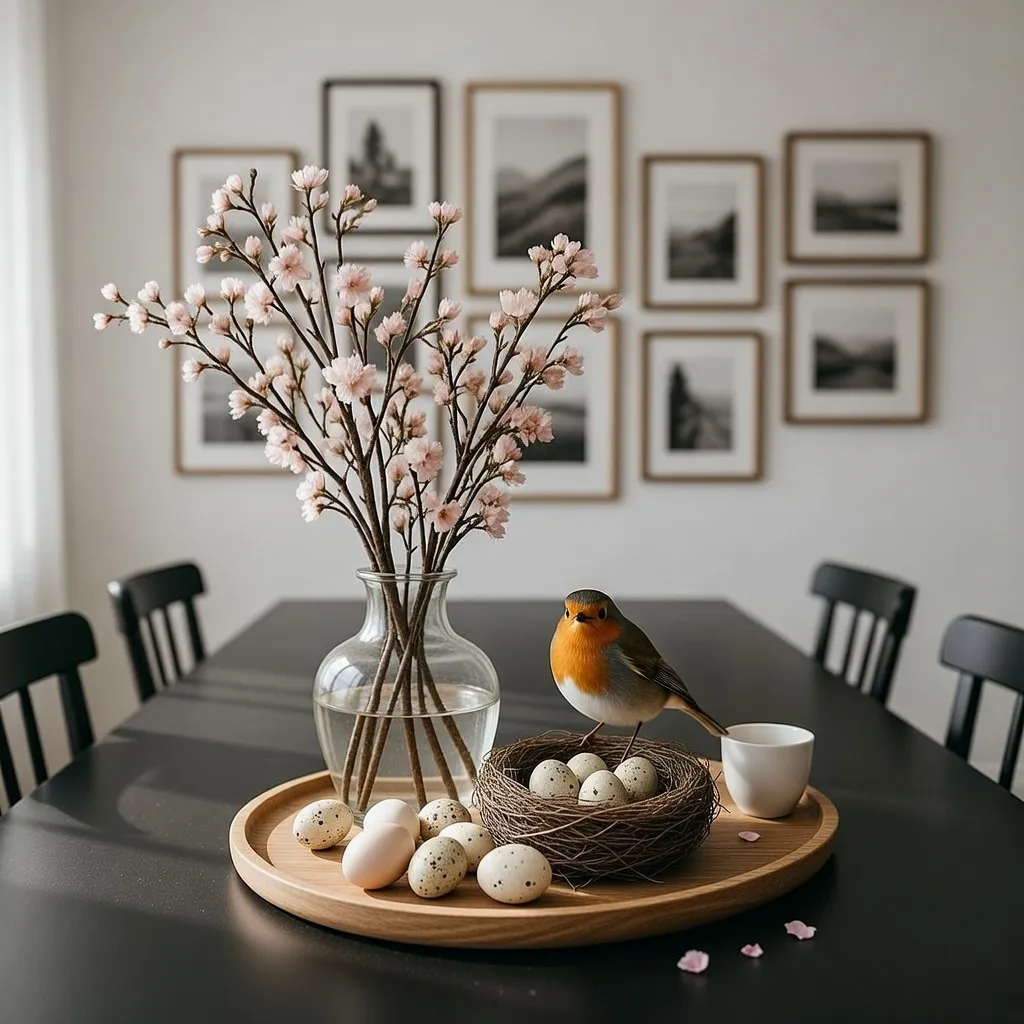 Scandinavian Simplicity Easter Tray Decoration Ideas on Light Wood