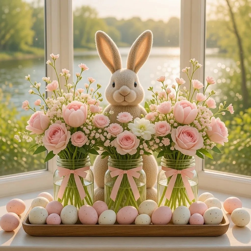 Pink Spring Poetry in Glass Jars