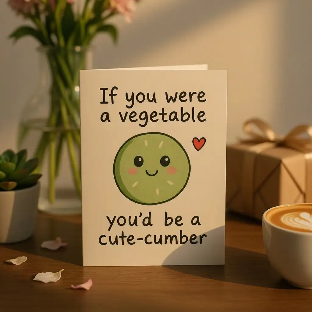 You're One Cute-Cumber Funny Love Card